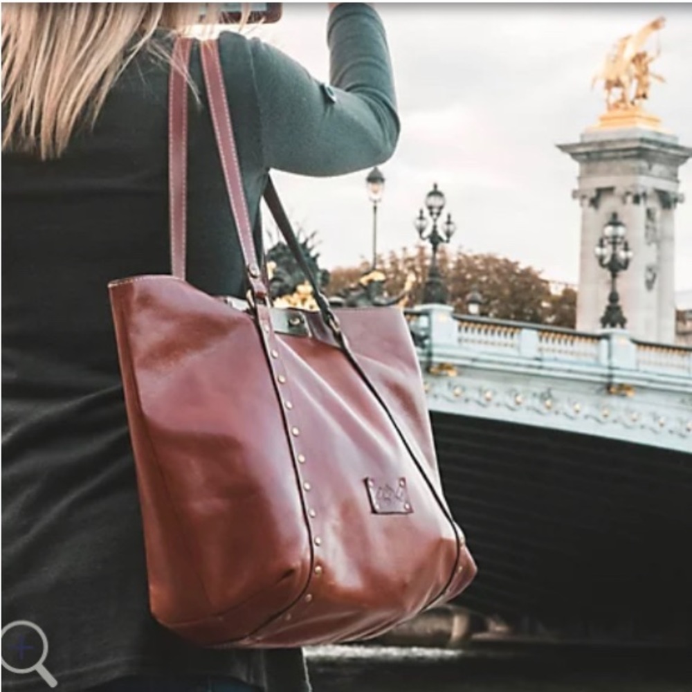 Patricia Nash Genuine Leather Large Tanned Tote Heritage Collection Brand New